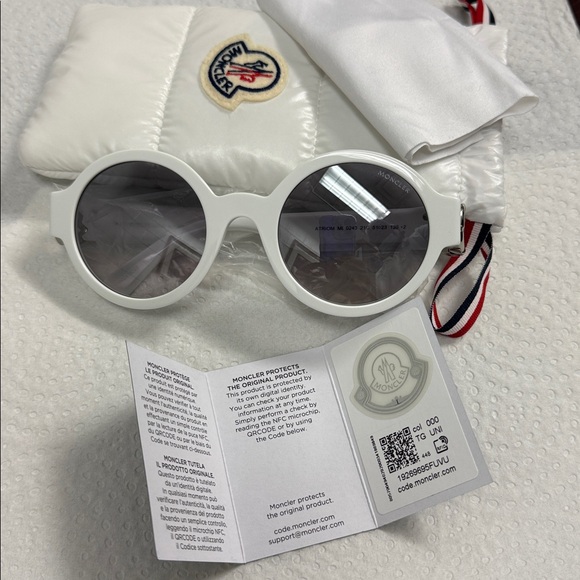 Moncler Ivory Round Sunglasses - Picture 2 of 6